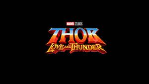 Thor Liefde en Donder Fliek Titel Kuns agtergrond — Thor love and thunder GIF Muurpapier