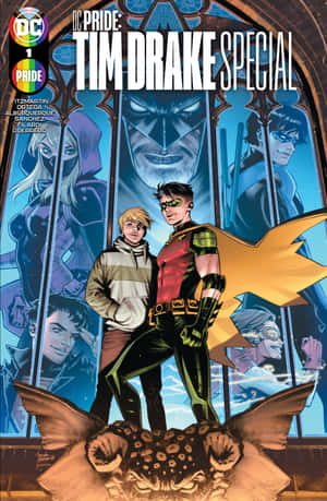 Tim Drake wat as Red Robin in 'n stedelike stadsbeeld in aksie swaai — Xiaomi Pad 7 Ultra Muurpapier
