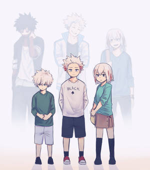 Todoroki Familie drie siblings agtergrond. — Vivo X Fold Muurpapier