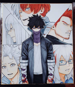 Todoroki-familie-kollage-agtergrond — Vivo X Fold5 Muurpapier