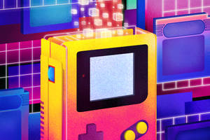 Toekomstige Game Boy Color kuns agtergrond — Game Boy Muurpapier