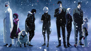 Tokyo Ghoul karakters groep kuns agtergrond — Anime karakters GIF Muurpapier