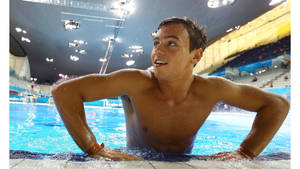 Tom Daley Swembadrand Uitsig muurpapier. — iMac Muurpapier