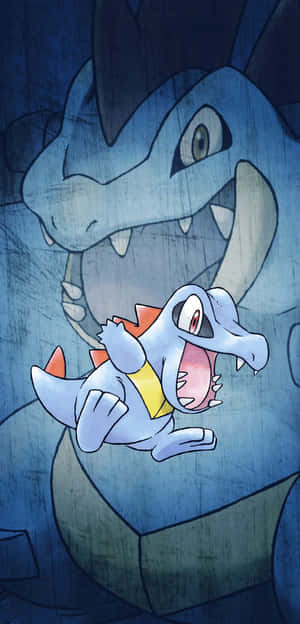 Totodile en Feraligatr — Pokemon Foon Muurpapier