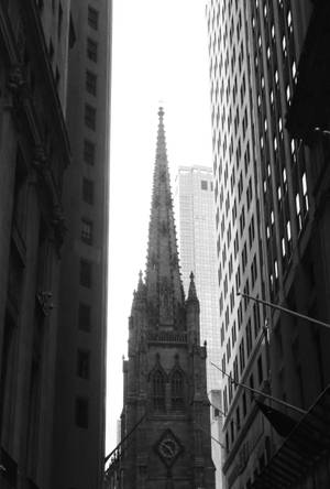 Trinity Church New York Swart En Wit — Xiaomi Pad 7S Pro 12.5 Muurpapier