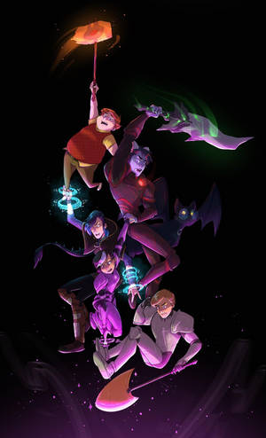 Trollhunters tales of arcadia rolverdeling-agtergrond — Galaxy Tab S Muurpapier