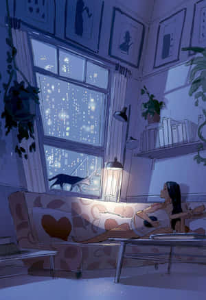 Animekamer prente — Anime kamer GIF Muurpapier