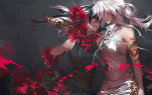 Anime Geveg prente — Anime karakters GIF Muurpapier