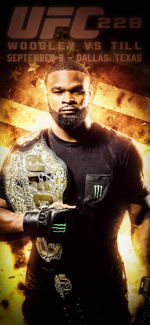 Tyron Woodley Belt Op Skouer agtergrond — iPhone 18 Muurpapier
