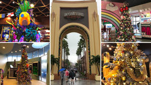 Universal Studios Kersfees Collage agtergrond — Kersfees collage Muurpapier