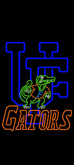 Universiteit van Florida Gators Neonligte-agtergrond.