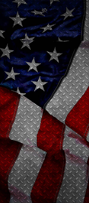 USA Vlag Op Metaalplaat — Pixel 10 Muurpapier