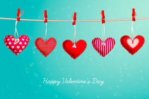Valentynsdag hangende harte-agtergrond — 3:2 Muurpapier
