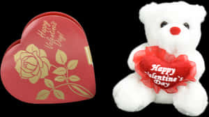Gelukkige Valentynsdag Klein Beertjie en Hartvormige Sjokolade - Teddybeer, HD Png Laai Af — Snoesbeer Muurpapier