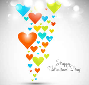 Veelkleurige Oulike Valentynsdag Groet Digitale Illustrasie — Ou liefdesdag Muurpapier