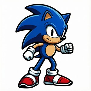 Sonic as 'n skerp vektorillustrasie met plat ontwerp. — Pixel Watch 4 Muurpapier