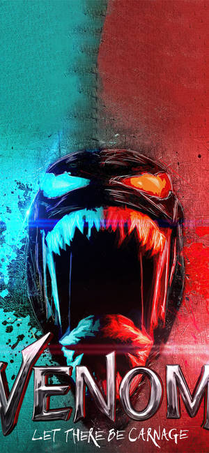 Venom Let There Be Carnage gesig agtergrond — iPhone 15 Pro Max Muurpapier