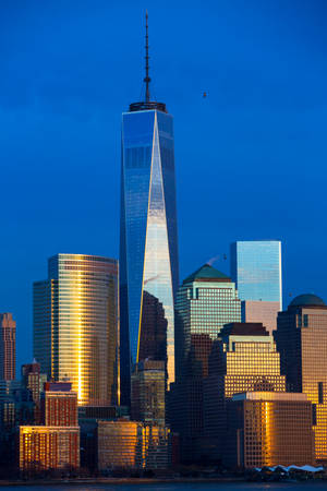 Verduisterde One World Trade Center — Huawei MatePad Muurpapier