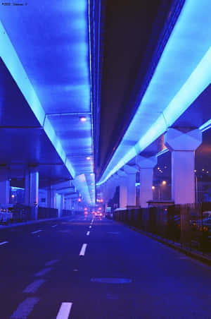 Neon Blou Estetika prente — Neon blou estetika Muurpapier