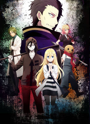 Angels Of Death geanimeerde plakkaatkuns agtergrond — Oppo Pad 5 Mat-skerm Muurpapier