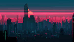 Neon City agtergrond — Neon stad Muurpapier