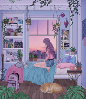 Anime-kamer prente — Xiaomi Mix Flip 2 Muurpapier