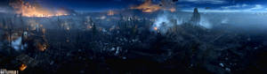 Wildfire dubbelskerm-omslag agtergrond. — 3840x1080 Muurpapier