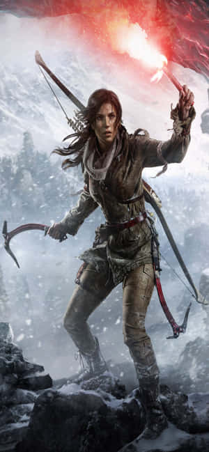 iPhone Xs Max Rise Of The Tomb Raider Agtergrond — iPhone 15 Plus Muurpapier