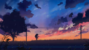 Anime Landskap agtergrond — Anime landskap Muurpapier