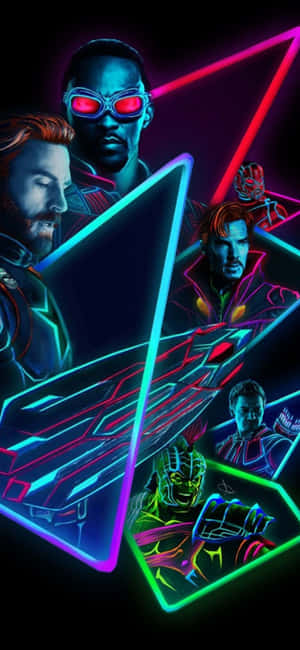 Iphone Neon Agtergrond — Huawei Pura 90 Muurpapier