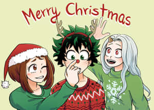 Anime Kersfees-agtergrond — Anime kersfees Muurpapier
