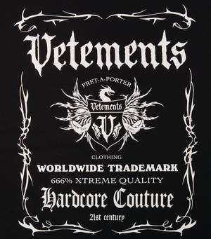 Vetements Swart Etiket Logo-agtergrond — Oppo Find N5 Muurpapier