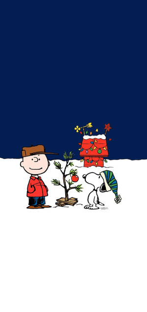 Snoopy Kersfees Iphone — iPhone 16e Muurpapier