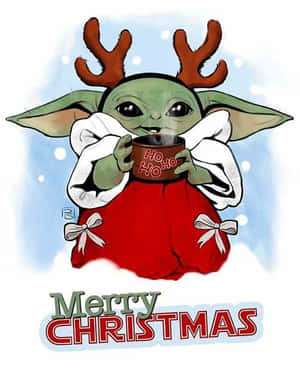 Baby Yoda Kersfees — Geseënde Kersfees Muurpapier