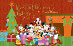 Vier Kersfees saam met jou gunsteling Disney-karakters! — Disney kersfees Muurpapier