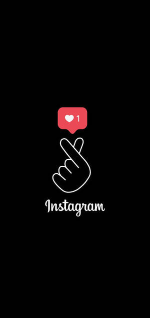 Vingerhart Instagram Kuns muurpapier — iPhone 13 Pro Max Muurpapier