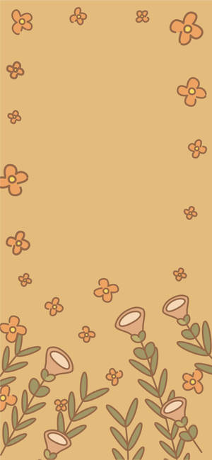 Lente iPhone Geel Blomtekeninge — iPhone 17 Muurpapier