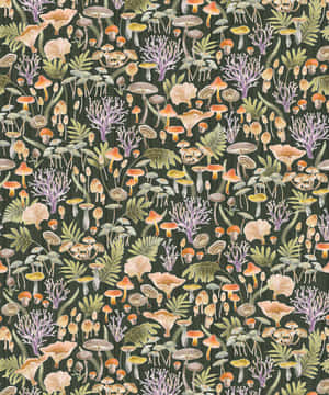 Vintage Oulike Sampioen Plante Swam Kuns — Snoesige sampioen Muurpapier