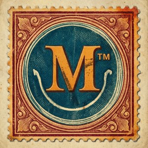 'n Handelsmerksimbool in vintage seëlstyl. — Tecno Phantom Muurpapier