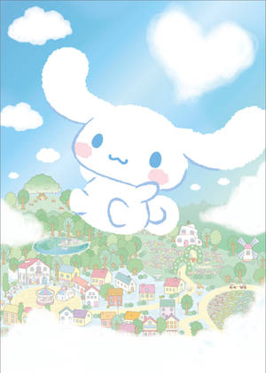 Vlieënde Cinnamoroll-kuns-agtergrond — OnePlus Pad Go 2 Muurpapier