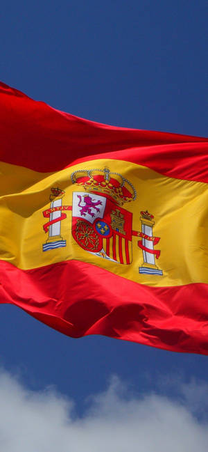 Vliegende Spanje Vlag Wapen muurpapier — iPhone 11 Pro Muurpapier