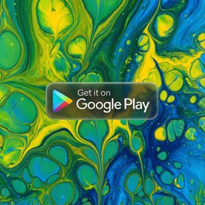 Kleurige abstrakte vloeikuns met Google Play-kentekenoorleg — Pixel Watch 5 Muurpapier