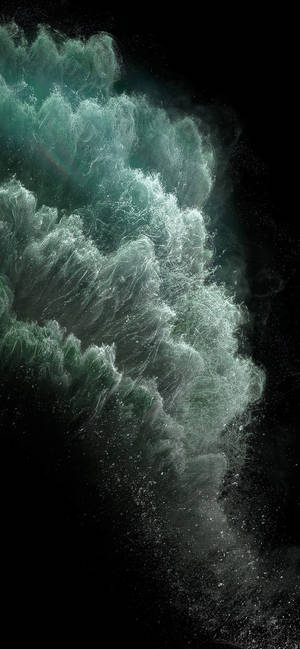 Wit blou groen golwe muurpapier vir iPhone 11-reeks. — iPhone 11 Muurpapier