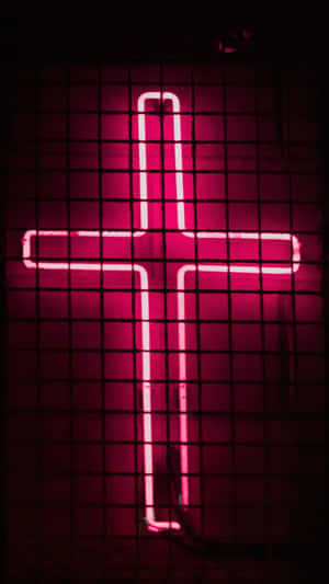 Neon Pienk Estetika prente — Ligpienk estetika Muurpapier