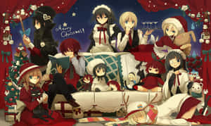 Anime Kersfees agtergrond — Anime kersfees Muurpapier