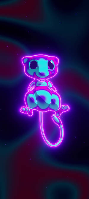 Gloeiende Neon Mew muurpapier — iPhone 12 Pro Muurpapier