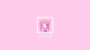 Pienk Anime Estetika prente — Pienk anime estetiese Muurpapier