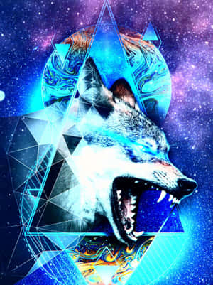 Galaksiwolf-agtergrond — Wolf Muurpapier