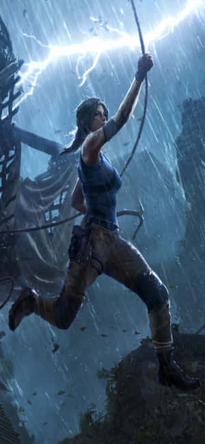 iPhone Xs Max Rise of the Tomb Raider Agtergrond — iPhone Xs Muurpapier