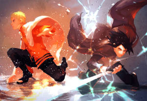 Volwasse Naruto en Sasuke Duo plakpapier — Naruto en sasuke Muurpapier
